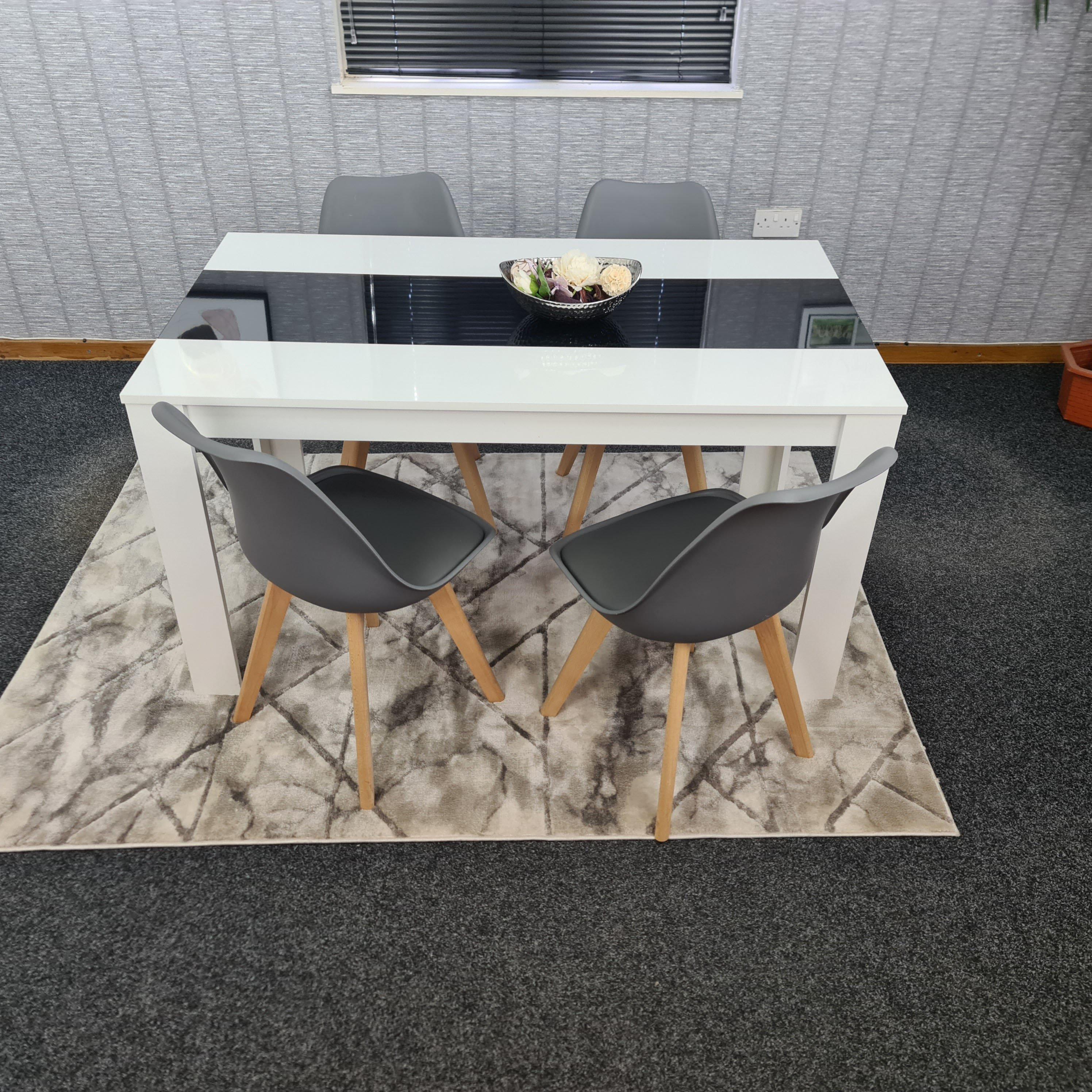 Kitchen Dining Table With 4 Chairs and 4  Tulip Padded Chairs