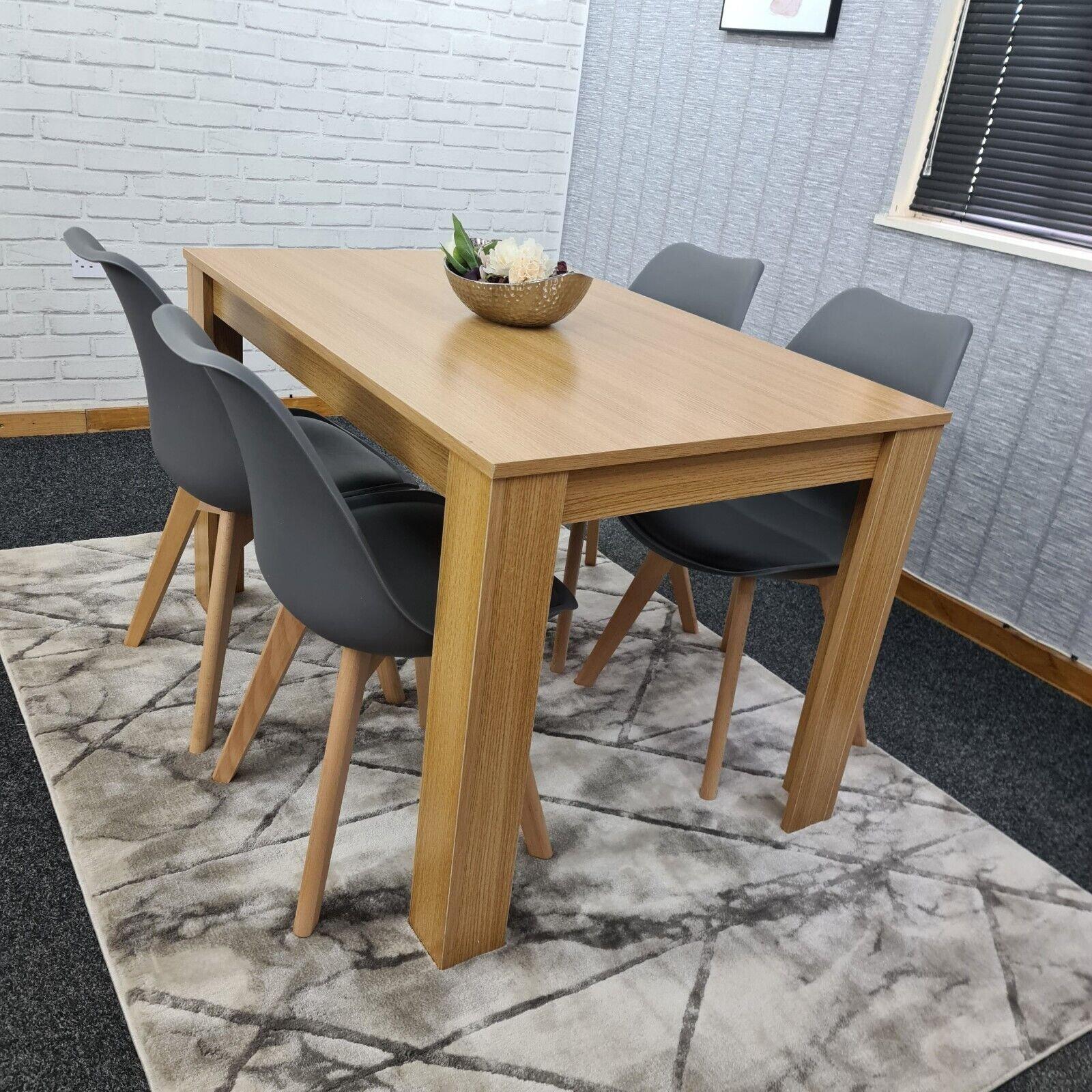 Kitchen Oak Dining Table With 4 Chairs Dining Room Furniture