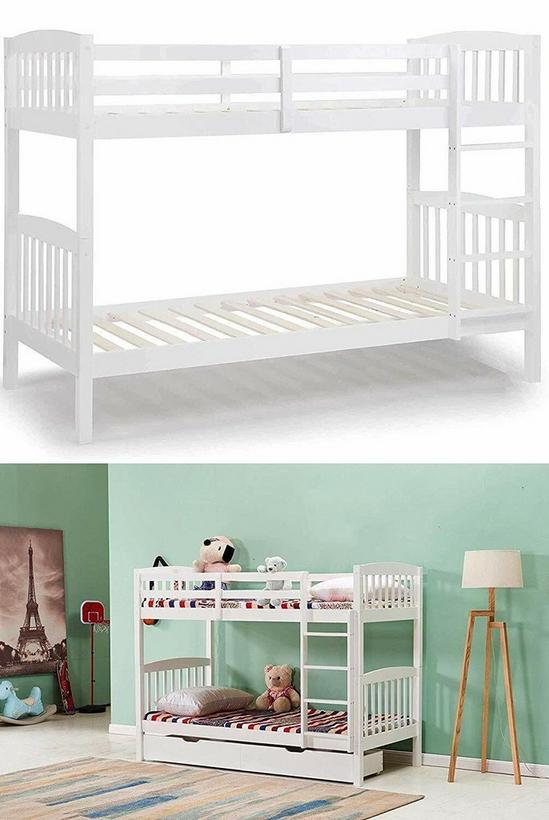 KOSY KOALA Wood Bunk Bed Comes With 2 Spring Mattresses For Kids Children Adults 1