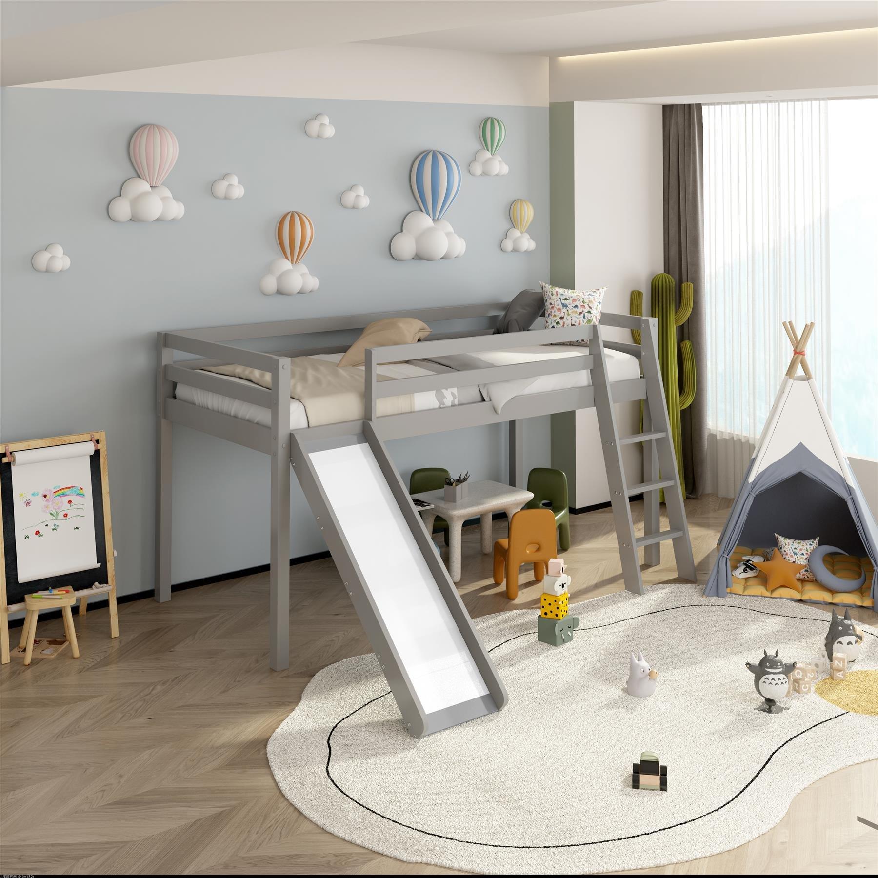 Mid Sleeper with Slide for Kids - Space-Saving, Durable, and Customisable Mid Sleeper with Slide for