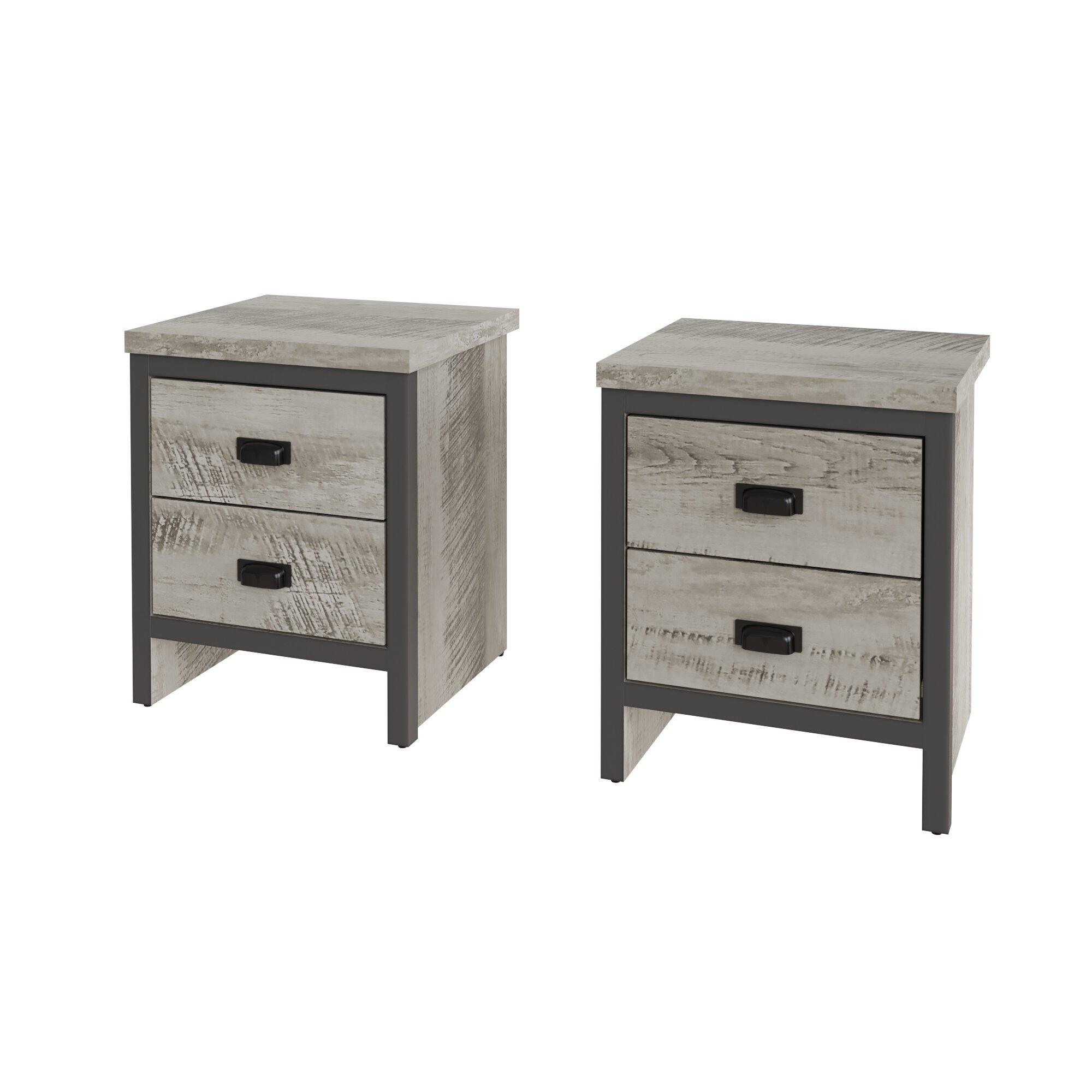 Boston 2 Drawer Bedside Table Pair