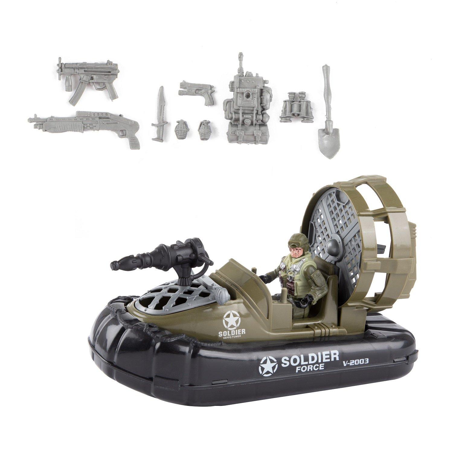 Toy Army Soldier with Hovercraft Board Military Soldier Playset