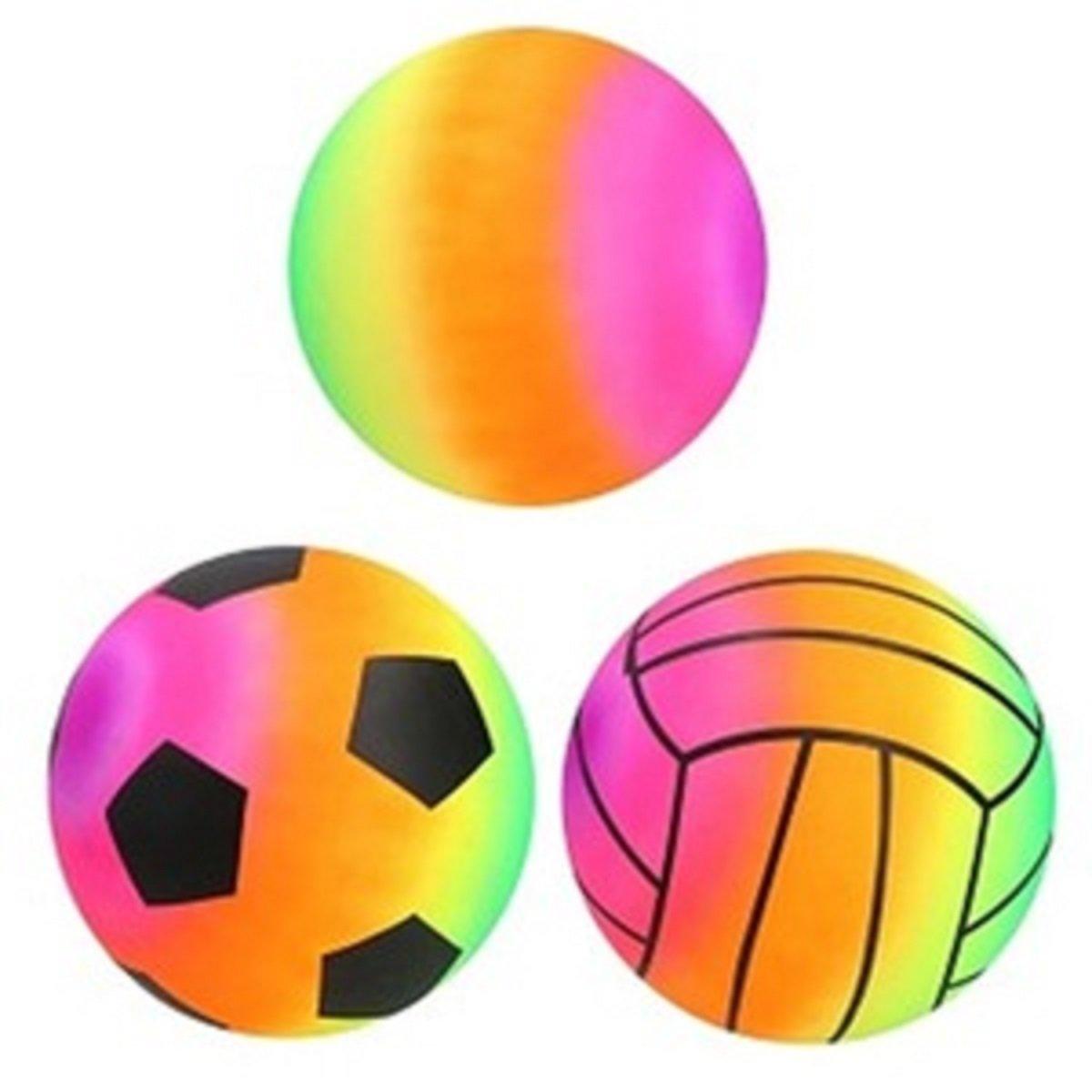 Super Bounce Colourful Rainbow Ball Pack of 2