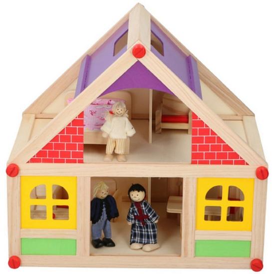 UMKYTOYS Play House for Children - Wooden Doll House Perfect for Indoor and Outdoor Play 1
