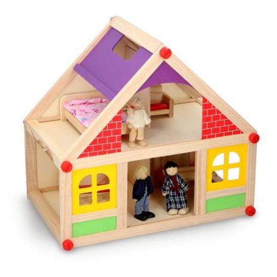 UMKYTOYS Play House for Children - Wooden Doll House Perfect for Indoor and Outdoor Play 2