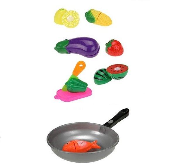 Frying Pan with Vegetables and Fruit Playset for Kids