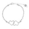 Caramel Jewellery London Silver 'Entwined Heart' Charm Friendship Bracelet thumbnail 1