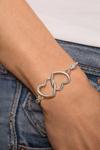 Caramel Jewellery London Silver 'Entwined Heart' Charm Friendship Bracelet thumbnail 2