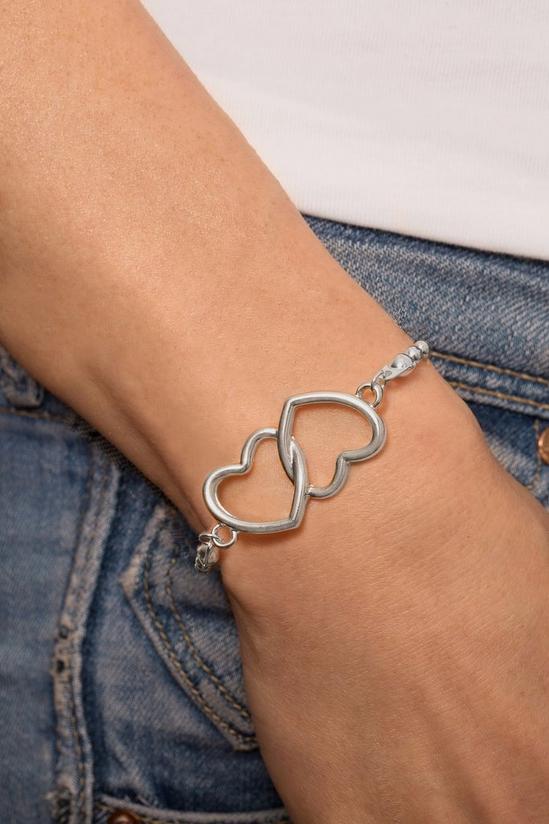Caramel Jewellery London Silver 'Entwined Heart' Charm Friendship Bracelet 2