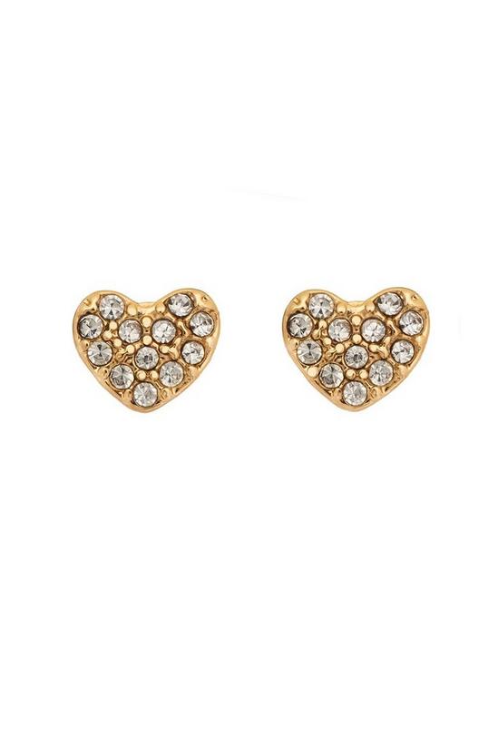 Caramel Jewellery London Gold Entwined Sparkly Heart Charm Bracelet & Earring Set 2