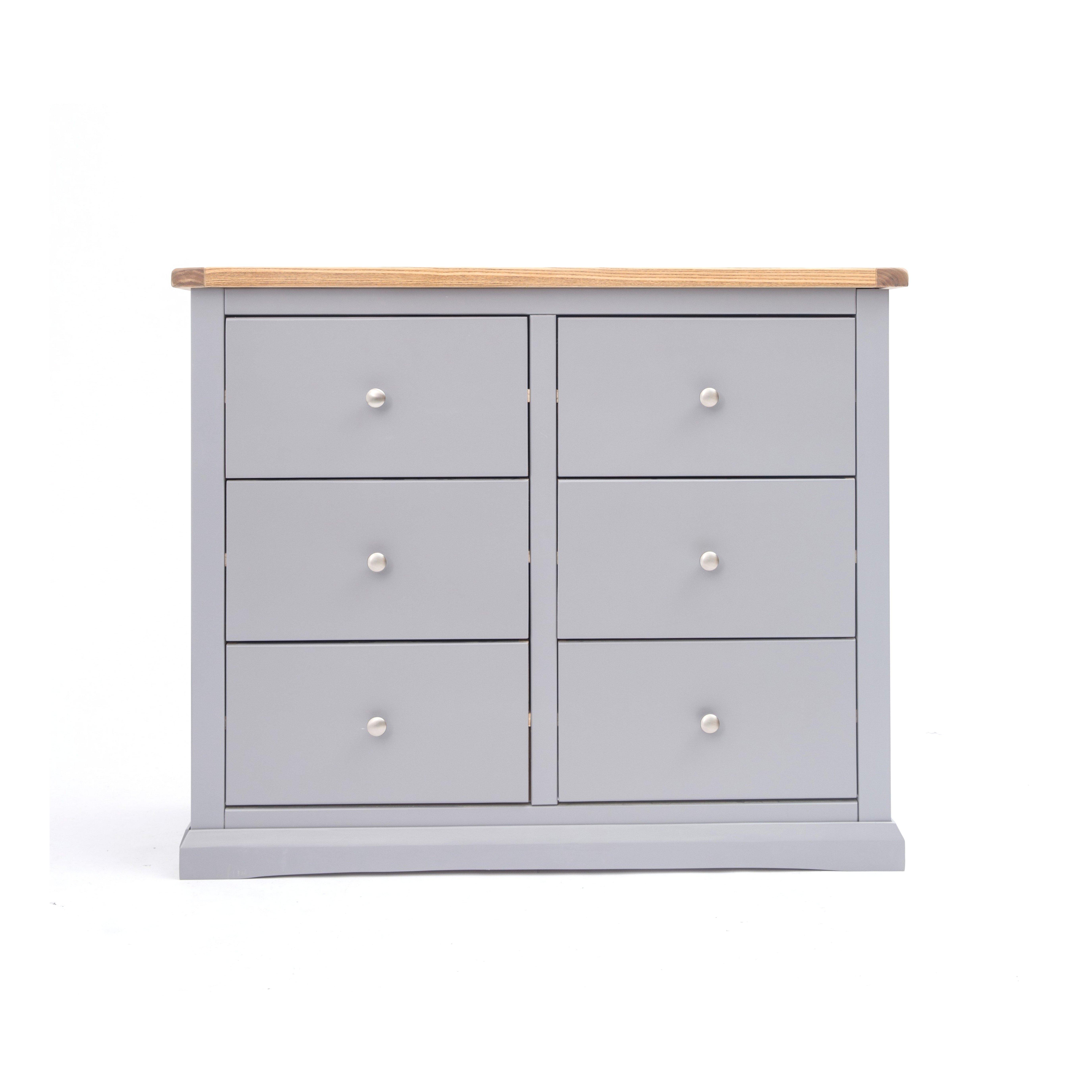 Millan 6 Drawer 110Cm W Double Dresser gray