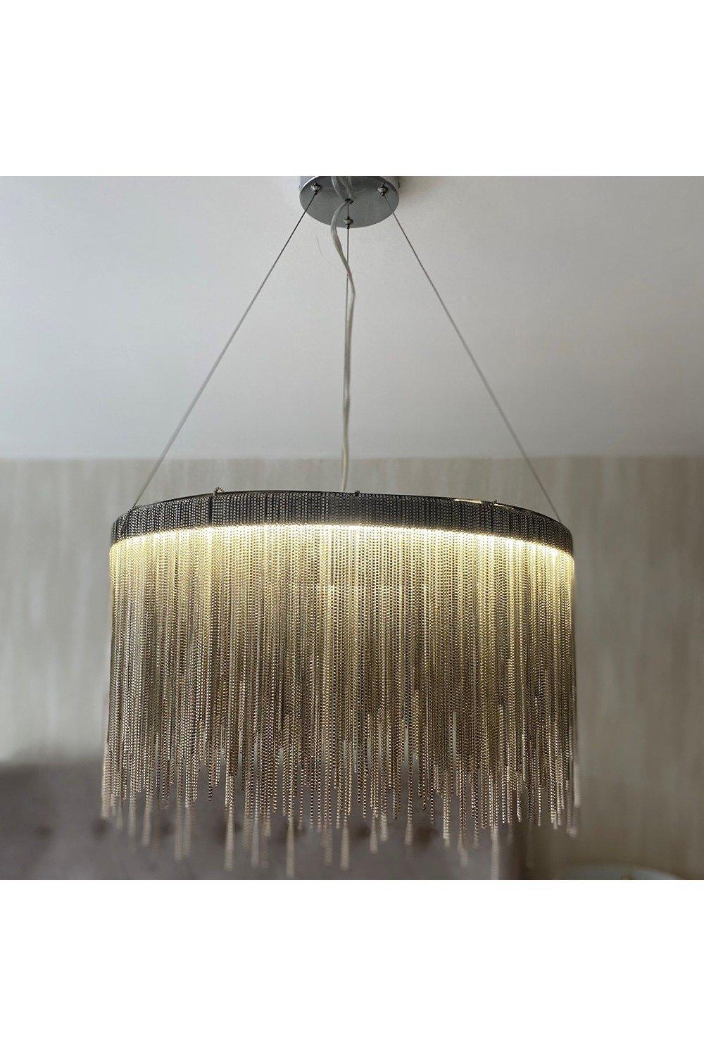 Holland Silver Chain Waterfall LED Ceiling Light