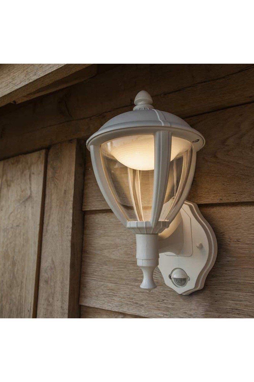 'Cindy' White With Motion Sensor Outdoor LED Wall Coach Lantern Light