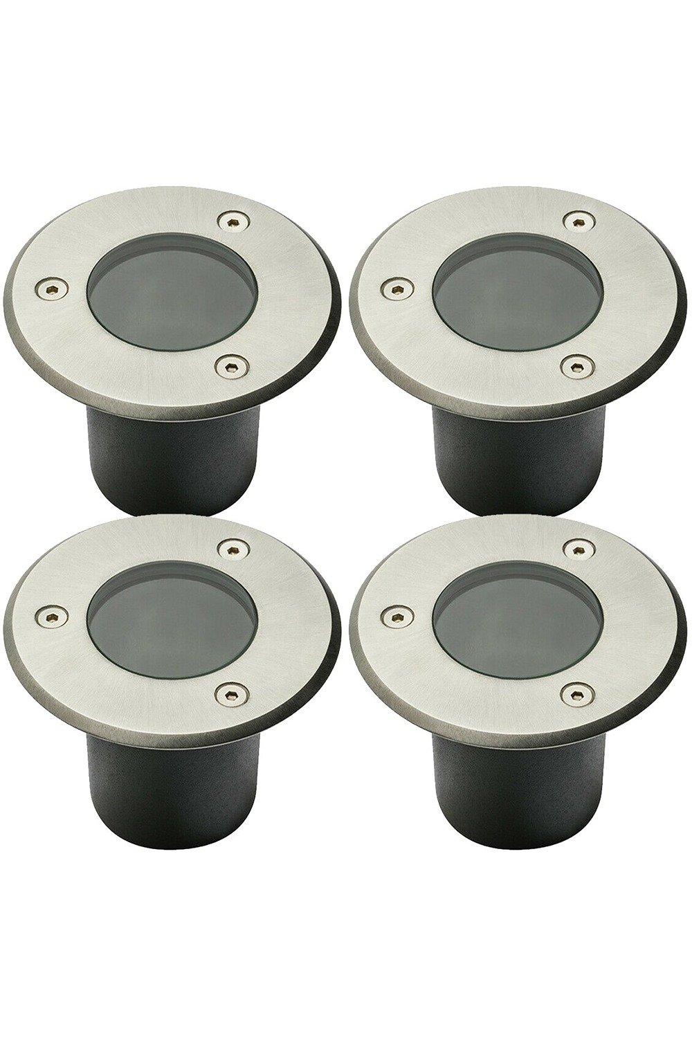 CGC Lighting 'Nola' Four Round Small Stainless Steel Inground Or Decking Lights