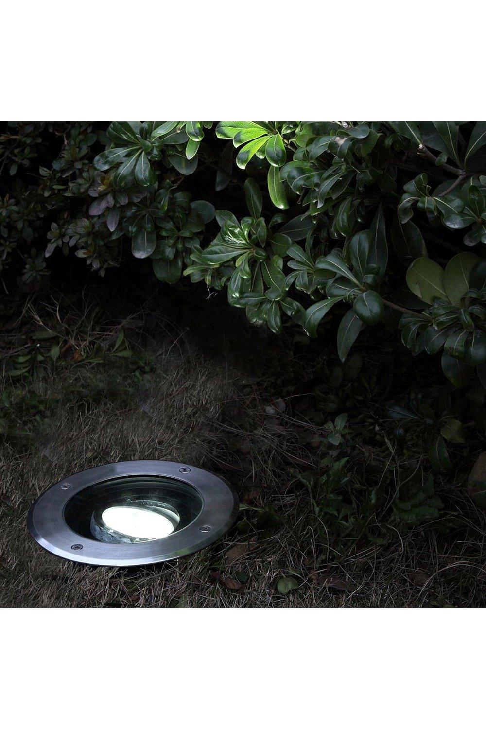 'Yara' Silver Angled Compact Recessed Outdoor Ground Light