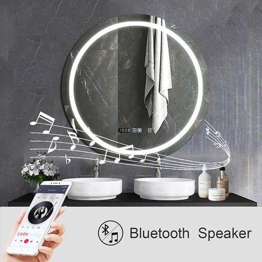 70 cms Round Bathroom Mirror with Bluetooth Speaker
