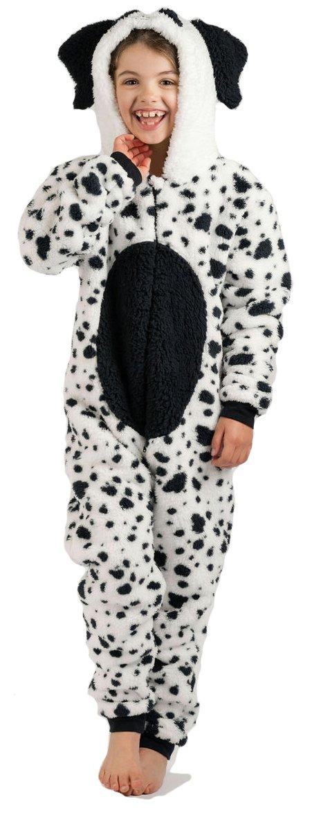 Super Soft Fleece Dalmatian Spotty Puppy Dog Onesie with Tail and Hood, Costume for World Book Day