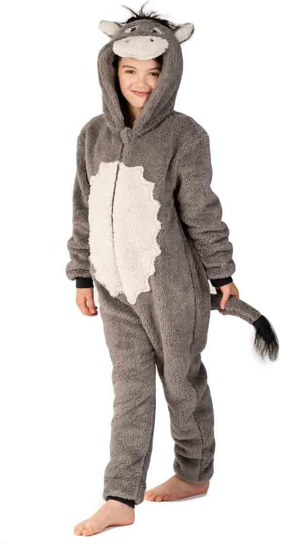 Super Soft Fleece Donkey Onesie Nativity Costume All-in-One with Tail