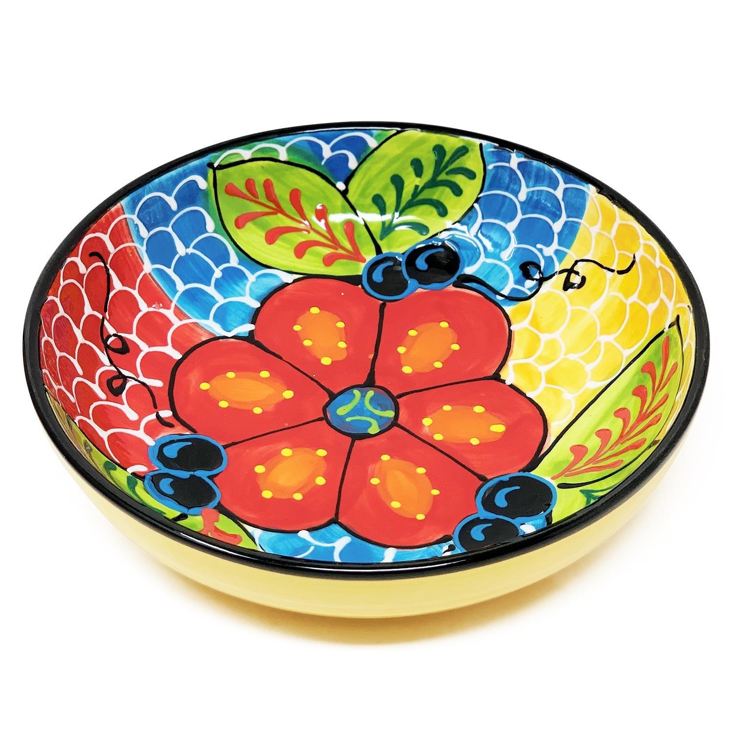 Classic Spanish Hand Painted Kitchen Dining Food Bowl 26Cm Fish Scales
