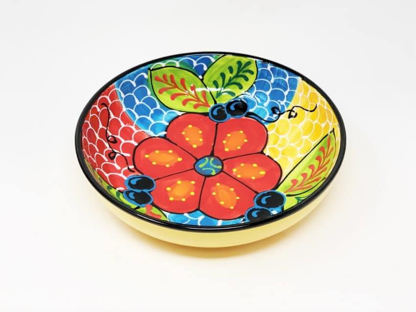 Classic Spanish Hand Painted Kitchen Dining Decor Large Bowl (Diam) 30cm Fish Scales