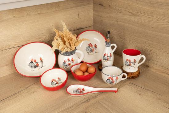 Verano Spanish Ceramics Farmhouse Hand Painted Ceramic Kitchen Dining Set of 2 Breakfast Mugs (D) 10.5cm x (H) 11cm 4