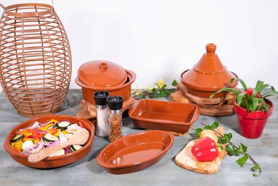 Verano Spanish Ceramics El Toro Glazed Terracotta Kitchen Dining Set of 2 Wine Coolers (H) 21.5cm 3