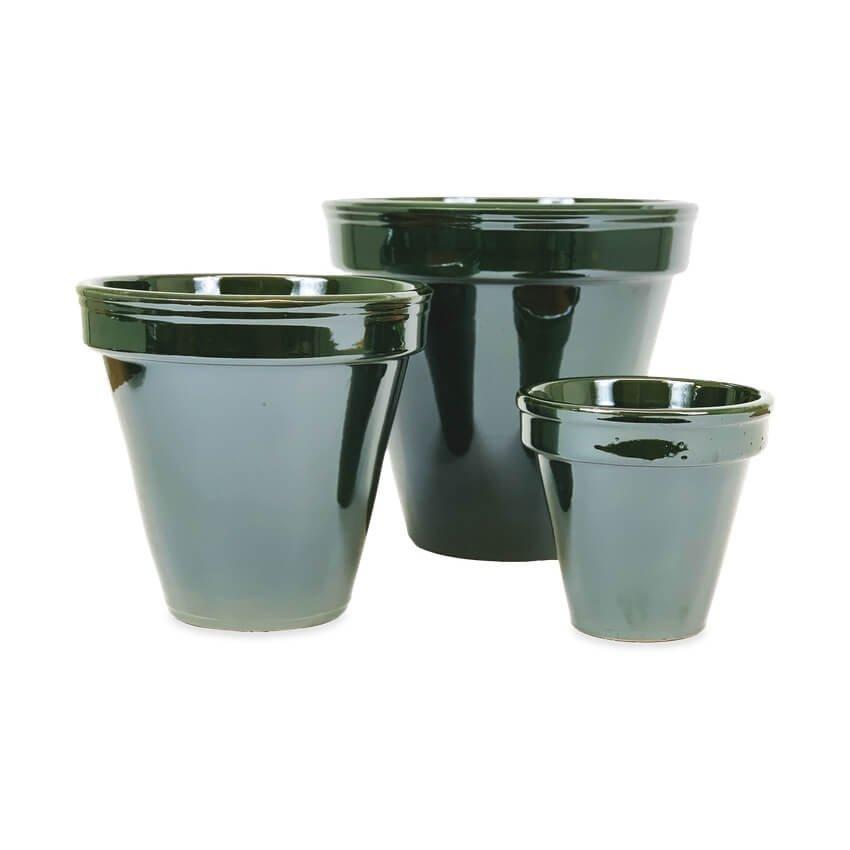 Dipped Hand Painted Set of 3 Outdoor Garden Classic Plant Pots (D) 16-29cm