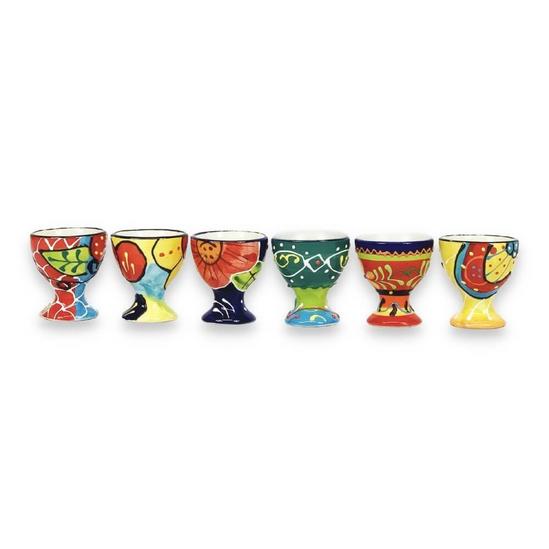 Verano Spanish Ceramics Classic Spanish Egg Cups Set of 6 Kitchen Dining Breakfast Serving Holder 6cm 1