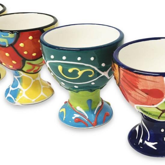 Verano Spanish Ceramics Classic Spanish Egg Cups Set of 6 Kitchen Dining Breakfast Serving Holder 6cm 5