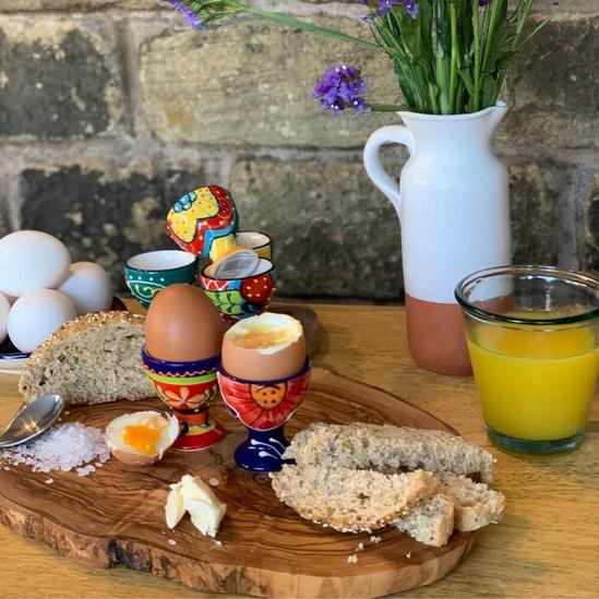 Verano Spanish Ceramics Classic Spanish Egg Cups Set of 6 Kitchen Dining Breakfast Serving Holder 6cm 6