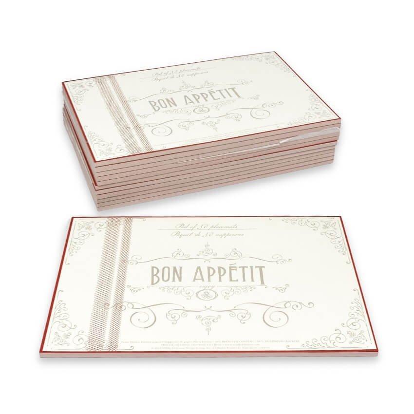 Bon Appetit Kitchen Dining Tabletop Dinner Placemats 12 x Pads (600 Sheets)
