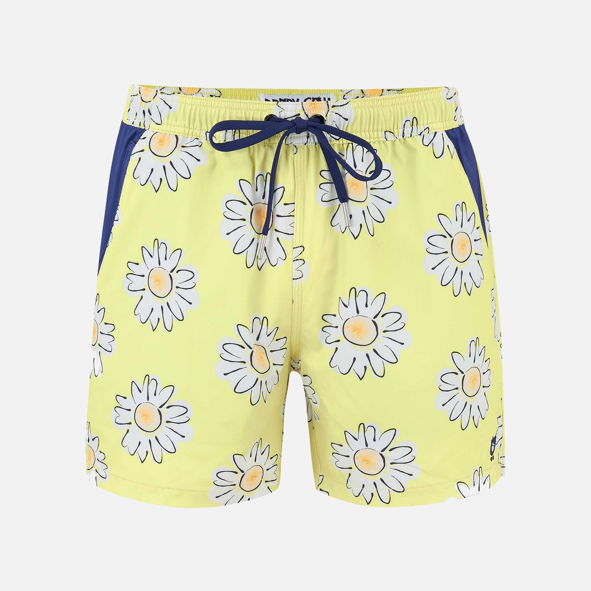 Daisies Waterproof Pocket Swim Shorts