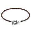 ANCHOR & CREW Cullen Silver and Braided Leather Bracelet thumbnail 1