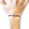 ANCHOR & CREW Cullen Silver and Braided Leather Bracelet thumbnail 2