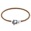 ANCHOR & CREW Cullen Silver and Braided Leather Bracelet thumbnail 1