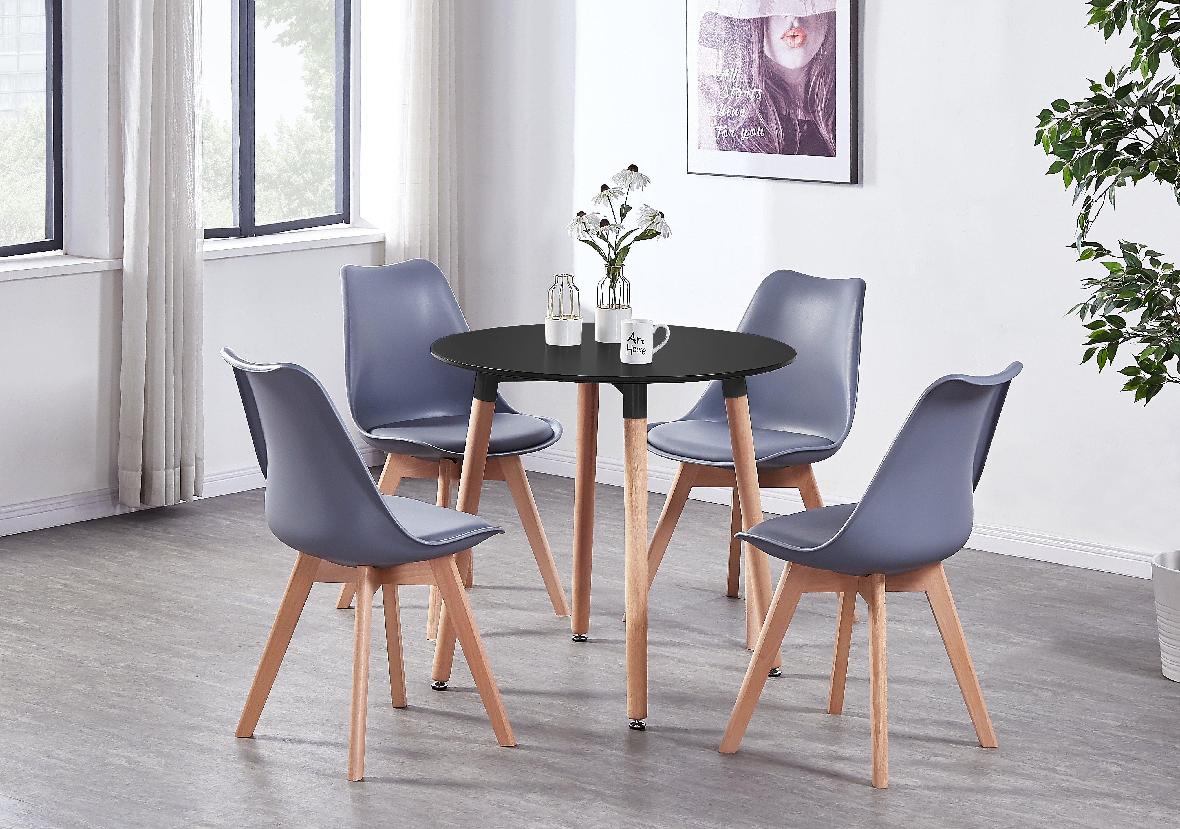 'Lorenzo' Round Dining Set with a Table and Dining Chair Set of 4