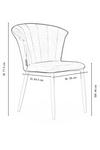 Life Interiors Set of 4 'Elsa Velvet Dining Chairs' Upholstered Dining Room Chairs thumbnail 6