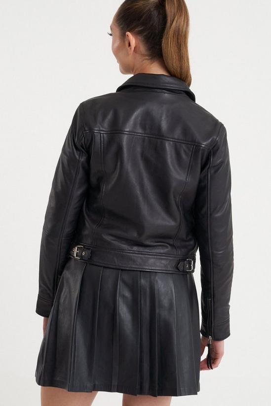 Barneys Originals Cropped Leather Harrington Jacket 2