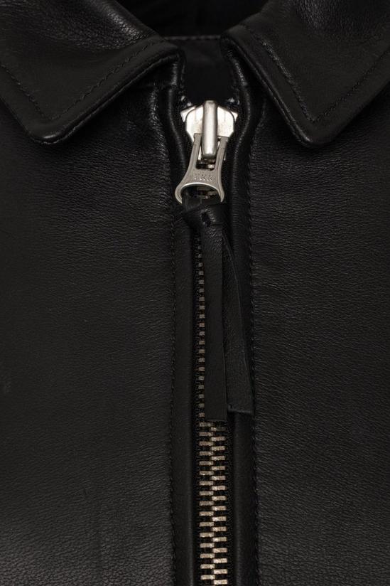 Barneys Originals Cropped Leather Harrington Jacket 3