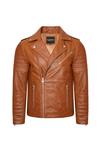 Barneys Originals Ribbed Tan Leather Jacket thumbnail 1