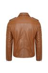 Barneys Originals Ribbed Tan Leather Jacket thumbnail 3