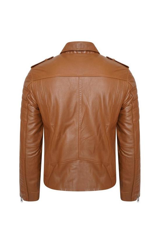 Barneys Originals Ribbed Tan Leather Jacket 3