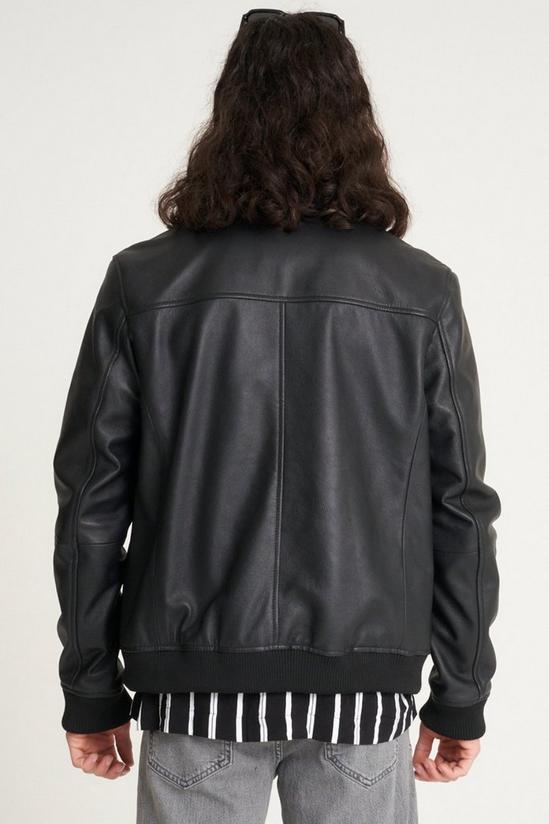 Barneys Originals Leather Bomber Jacket 4