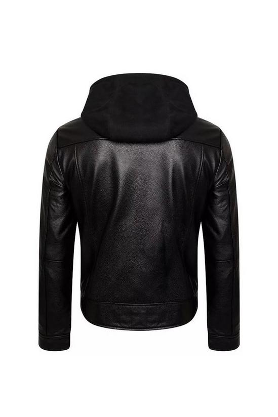 Barneys Originals Hooded Leather Biker Jacket 3