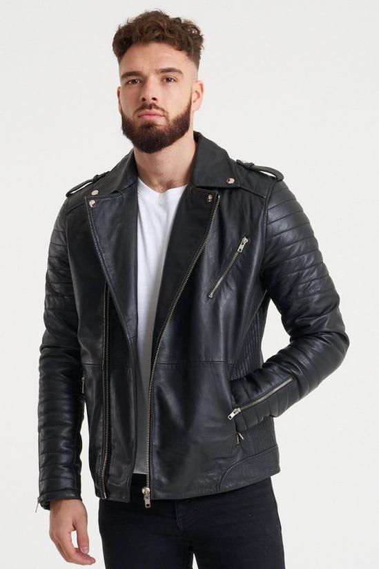 Barneys Originals Ribbed Leather Jacket 1