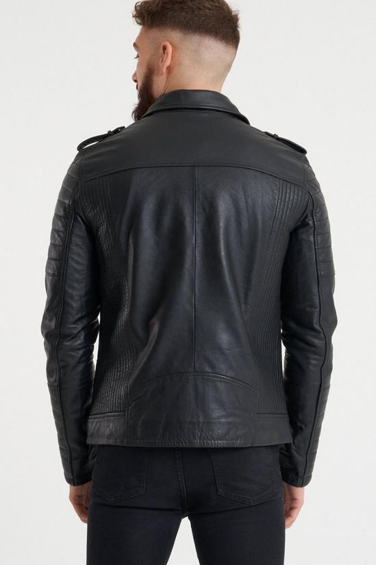Barneys Originals Ribbed Leather Jacket 3