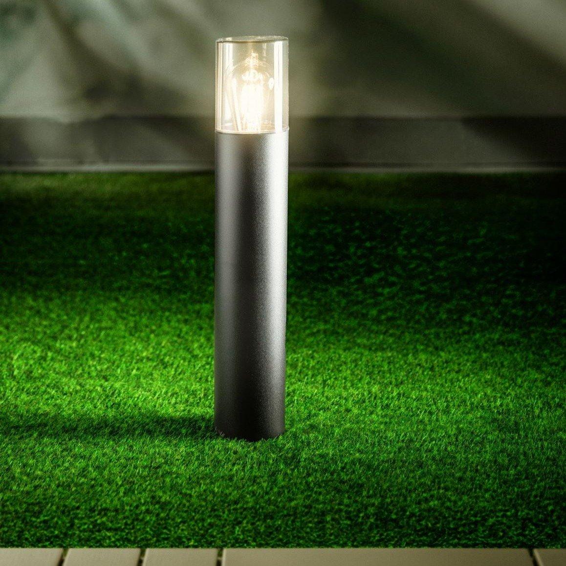 'Bluebell' Dark Grey Medium Outdoor Post Light With Smoky Diffuser