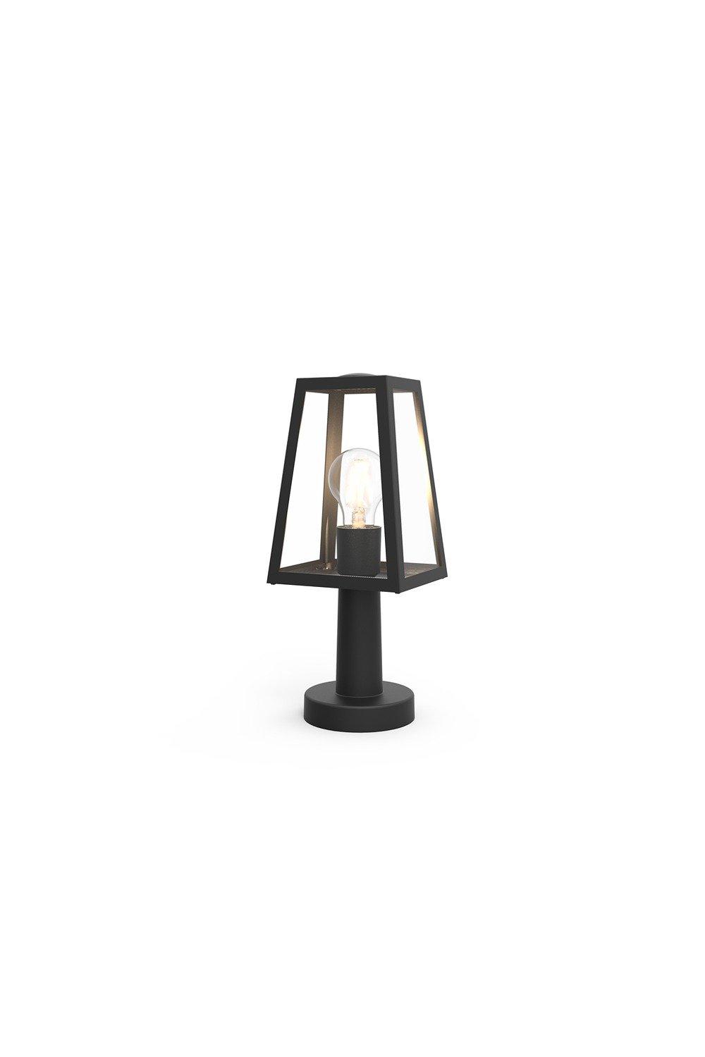 'Louie' Black Modern Outdoor Lantern Short Post Light