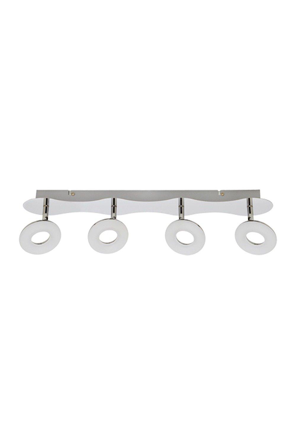 'Ava' Chrome Four Head Bar Adjustable Ceiling LED Spotlights