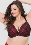 Oola Lingerie Tonal Lace Underwired Padded Plunge Bra thumbnail 1